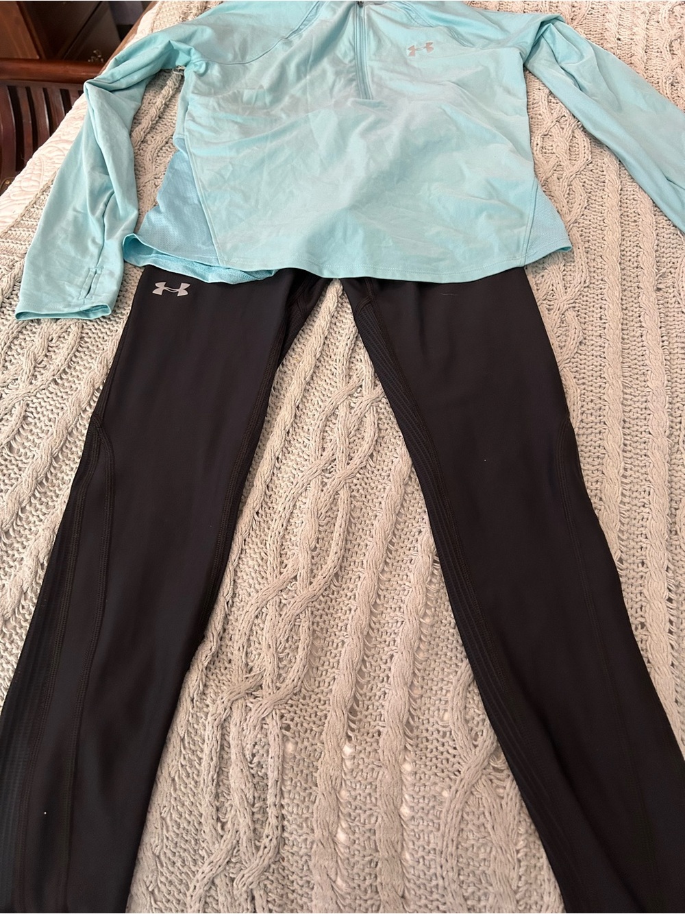 Under Armour Women’s Black Athletic Leggings and Top